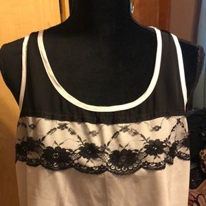 High-Low Black & White Top